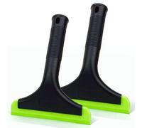 GUGUGI Super Flexible Silicone Squeegee, Auto Water Blade, Water Wiper, Shower Squeegee, 5.9'' Blade and 7.5'' Long Handle, for Car Windshield, Window, Mirror, Glass Door, Black Green