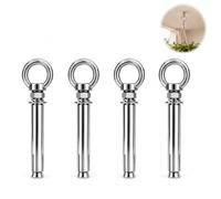 GUGUGO 4PCS M10 x 150 mm 304 stainless steel expansion bolts with rings, Heavy Duty Eye Bolt Anchors with Closed Ring for Concrete, Brick, Stone, Masonry Walls, Ceiling Hanging & Outdoor Fixing