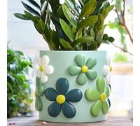 GUGUGO 8 Inch Flowers Planters, Cute Unique Rainbow Planter with Drainage, Plant pots, Colorful Vintage Retro Flower Pots, Succulent Pots for Indoor Plants, Eclectic Funny Room Decor Aesthetic-C