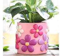 GUGUGO Colorful Flowers Planters Cute Unique Rainbow Planter with Drainage, Vintage Retro Flower Plant pots for Indoor & Outdoor Plants, Eclectic Succulent Gardening Pot for Boho Modern Home Décor-D