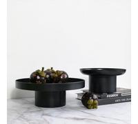 gugululu Black Fruit Bowl for Kitchen Counte, Large High Base Fruit Holder Modern and Bread Basket Stand for Home Kitchen Decorative Fruit and Vegetable Holder Storage (L)