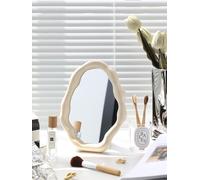gugululu Cloud Makeup Mirrors for Desk, Tabletop Vanity Mirror Hanging Wall Mirrors Desk Mirror with Adjustable Bracket Decor Aesthetic Mirrors for Office Living Room Bedroom (White)