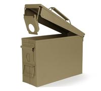 GUGULUZA Metal Ammo Box Ammunition Storage Tool Can with Flip Top Khaki 30 Cal