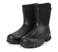 GUGULUZA Neoprene Insulated Half Wellington Boots for Men Waterproof Hunting Fishing Yard Boots Black