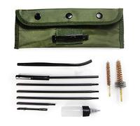 GUGULUZA Rifle Gun Cleaning Kit with Durable Pouch, Includes 5 Piece Rods, Brass Bore Brush, Chamber Brush, Nylon Brush, Oil Bottle, for .22cal/5.56mm & .30cal/7.62mm