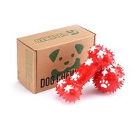 GUGUMAO 2 Pack Dog Toys - Bone & Ball Chew Toys, Teething Toys for Aggressive Chewers Durable Tough Chew Toys for Small/Medium/Large Breeds Snowflake Bone Pattern