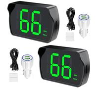 GUGUMO 2 Pack GPS Digital Speedometer for Car MPH, Universal HUD Speed Meter with LED Large Font Head Up Display Car Accessories with USB Cable, Plug Play for Truck Motor SUV Golf Cart All Vehicles