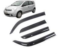 GuGuoZZ Car Wind Deflectors For Nissan Note E12 2005-2015 Edgevisors Ventilated In Rain Window Visors Wind Sun Rain Deflectors Auto Wind Deflectors
