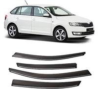GuGuoZZ Car Wind Deflectors For Skoda Rapid Spaceback 2014-2020 Edgevisors Ventilated In Rain Window Visors Wind Sun Rain Deflectors Auto Wind Deflectors