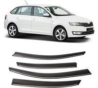 GuGuoZZ Car Wind Deflectors For Skoda Rapid Spaceback 2014-2020 Edgevisors Ventilated In Rain Window Visors Wind Sun Rain Deflectors Auto Wind Deflectors