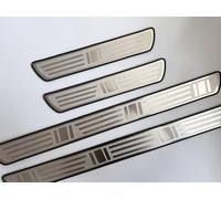 GuGuoZZ Stainless Steel Car Door Sill Protector for VW T-ROC 2018-2024 Car Door Sill Protector Strips Set Welcome Pedal Guard Kick Plates