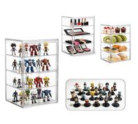 Guguzayth Display case, Miniatures Storage Cas,warhammer display case,Corner Bread Bins for Kitche, 4-Tier Clear Acrylic Bread Display Case with Door for Loaves, Cakes, Muffins, figurines, makeup