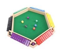 Gugxiom 2-6 Player Hexagon Dice Tray, Beech Wood Close The Box Game, 10 Number Dice Holder for Games Math Board Game for Home Party Pub Classroom
