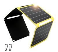 Gugxiom 28W Portable Solar Panel, USB Solar Cell Charger, IP65 Waterproof, for Camping Hiking Traveling (Yellow)