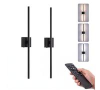 Gugxiom 2Pcs 10000mAh Battery Operated Wall Sconces, Wireless Wall Lights, 71cm/28in, Touch Control & 360° Adjustment, for Living Room Hallway Bedroom Dining Room (Black)