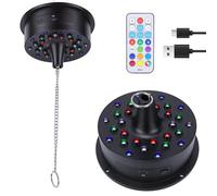 Gugxiom Disco Ball Light with Remote Control, DJ Party Light, 0-15 RPM Rotating Speed, 5M USB-C Power Cable, LED Stage Lighting for Home Party Birthday Bar Club Wedding