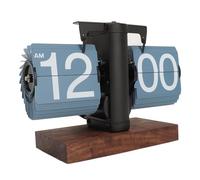 Gugxiom Flip Desk Clock, Retro Digital Flip Down Clocks, Automatic Turning Battery Operated Mechanical Clock, for Home Room Office Décor (Blue)