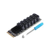 Gugxiom M.2 to SATA3.0 Adapter Card, 6Gbps High Speed ASM1166 M.2 to SATA3.0 Adapter, Support 6 SATA Devices for Thunderbolt Expansion, for OS X, for Windows, for Linux