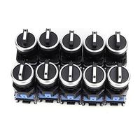 Gugxiom Maintained Selector Switch 3 Position Self Locking, 10pcs BEM38-20X/31 22mm Panel Mount Switch, Silver Alloy Contacts Flame Retardant Plastic for Industrial Control