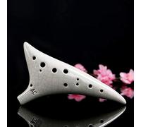 Gugxiom Ocarina Made of Dolomite Ceramic with 12 Holes and Warped Tail and Protective Bag - Musical Instrument with Beautiful Sound for Music Lovers (#3)