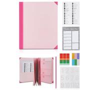 Gugxiom Paper Accordion File Organizer,in Case I Go Missing Binder,Folio Document Organizer with Labels and Stickers,Life Book Document Organiser for Meetings,School,and Office(Pink)