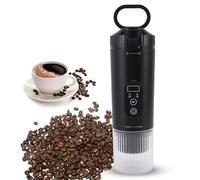 Gugxiom Portable Coffee Maker Mini Coffee Machine 100W Car Coffee Maker Self Heating Travel Espresso Coffee Machine for NS Capsule & Ground Coffee for Car Camping, RV, Hiking (Black)