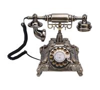 Gugxiom Retro Vintage Landline Phone, 32GB Audio Guest Book Phone, Old Fashioned Dial Buttons Phone with Voice Message Recording for Wedding and Party Memories (Antique Brass Color)
