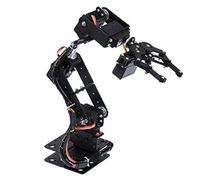 Gugxiom Robotic Arm Kit, 6DOF 180° Angle Industrial Robot Parts, Round Chassis Metal Gear Programming Machine Gripper for University Teaching.