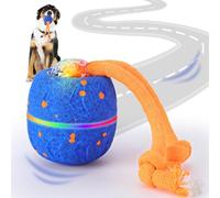 Gugxiom Smart Interactive Dog Toy Ball, E-TPU Material Moving Dog Toy with Bark Sounds, Automatic Bouncing Rotating, 3 Modes, USB-C Rechargeable, for Medium & Large Dogs (Blue)