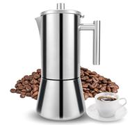Gugxiom Stovetop Espresso Maker, 4Cup 6.8 oz Moka Pot, Stainless Steel Italian Coffee Machine Maker, Cuban and Italian Coffee Maker, Coffee Gift for Home Travel