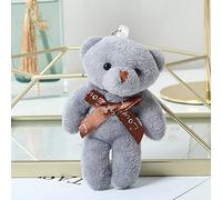 Gugxiom Stuffed Plush Bear Doll with Bow Tie, Good Workmanship and Clean Sewing Lines, Ideal for Christmas, Birthday, Valentine's Day (Small Big Bear Gray 11 * 6cm)