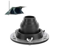 Gugxiom Tent Stove Jack Kit, Stainless Steel High Temp Silicone Pipe Boot Flashing Roof Flue Kit Compatible with Triple Wall Pipe Sections (Black)