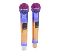 Gugxiom Wireless 2 Microphone System, Two Microphone System with Double Channel Receiver 2.4G Handheld Moving Coil Miniature Set