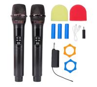Gugxiom Wireless Microphone, UHF Cordless Dual Handheld Dynamic Mic Set with Rechargeable Receiver, for Karaoke Party, Voice Amplifier, Singing Machine, Church, Wedding, Meeting