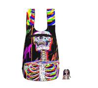 GUHAOT 16L Foldable Backpack Lightweight Travel Backpack Neon Skeleton with Laugh Packable Daypack Rucksack Small Compact Backpack for Hiking Shopping