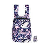 GUHAOT 16L Foldable Backpack Lightweight Travel Backpack Swan Flamingo Floral Packable Daypack Rucksack Small Compact Backpack for Hiking Shopping
