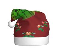 GUHAOT Big Eye Watermelon Print Christmas Hat, Santa Hat Party Headwear Holiday Decor Costume Accessory