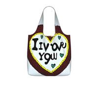 GUHAOT Love confessions Print Reusable Shopping Bag, Foldable Grocery Tote, Packable Shoulder Bag, 25L Supermarket Carrier for Travel, Work, Daily Use