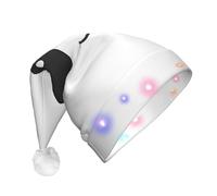 GUHAOT Panda Lovely Head Print Xmas Hat LED Santa Hat, 3 Modes Light Up Christmas Headwear, Xmas Costume Party Cap
