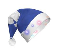 GUHAOT Scottish retro Print Xmas Hat LED Santa Hat, 3 Modes Light Up Christmas Headwear, Xmas Costume Party Cap