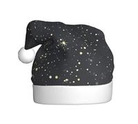 GUHAOT Serene Starry Night Sky Print Christmas Hat, Santa Hat Party Headwear Holiday Decor Costume Accessory