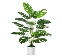 Guheake 28" Fake Plants Large, Artificial Monstera Faux Plants Indoor Tall for Floor Home Office Farmhouse Bedroom Decor
