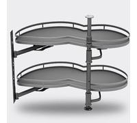 GUHPZA 2-Tier Flying Saucer Kitchen Corner Carousel - Blind Corner Pullout Organizer, Soft Close Pull-Out Shelving for Pantry & Cabinets,Left-800mm