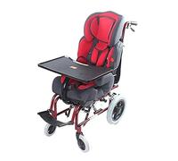 GUHPZA Aluminum Alloy Wheelchairs High Back Full Reclining Wheelchair Adjustable Headrest Wheelchairs with Dining Table Wheelchair/Red,Red