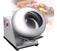 GUHPZA Automatic Sugar Coating Machine, Small Commercial Chocolate Panning Machine, 2-5kg/H Chocolate Coating Polishing Machine Coater Sugar Ball Coating Drying Machine,400mm