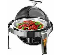 GUHPZA Chafing Dish Buffet Set, Rectangular Heating Set With The Top Of The Coil, Isolated Four-Part Water Tray, Food Tray Holder Lid For Meals At Parties, Weddings,one