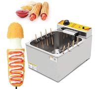 GUHPZA Commercial Deep Fryer, 2500W 12L Automatic with Adjustable Temperature for Cheese Hot Dog Sausage Grill Sticks Frying