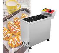 GUHPZA Commercial Electric Deep Fryer with 12 Hooks - High Capacity Korean Corn Dog Maker for Mozzarella Sticks, Hot Dogs, and Delicious Snacks