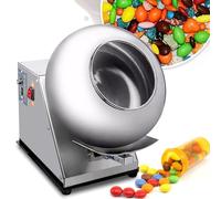 GUHPZA Commercial Mini Chocolate Panning Machine,180W Automatic Tablet Coating Machine,3-6kg/H Chocolate Coating Polishing Machine Coater Sugar Ball Coating Drying Machine