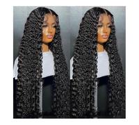 GUHPZA Deep Wave Lace Front Wigs Human Hair, Water Wave Curly Lace Frontal Wigs 13x4 13x6 180 DensityHD Deep Wave Lace Frontal Wig Full Human Hair Wigs,13x4 Lace Wigs-24 inch